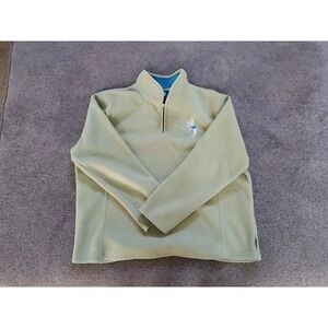 Vintage TINK Tinker Bell Disney 1/4 Zip Fleece Women XL Green Sweatshirt Y2K